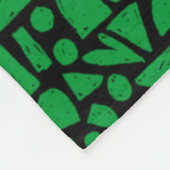 図形抽象芸術140821 – 黒の緑 フリースブランケット (角)