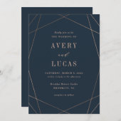 図形枠の編集可能カラー結婚式招待状図形 サンキューカード (正面/裏面)