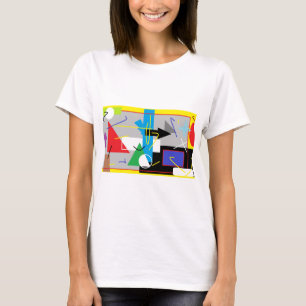 図形熱狂する長袖シャツ Tシャツ