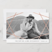 図形結婚の|銅フェイクと写真ありがとう サンキューカード (正面)