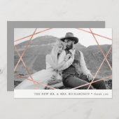 図形結婚の|銅フェイクと写真ありがとう サンキューカード (正面/裏面)