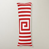 図形赤と白の逆無地の方向 ボディピロー (正面縦)