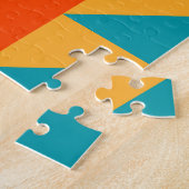 図形：ミニマルヴィンテージイラストレーションポスター ジグソーパズル (側面)