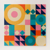 図形：ミニマルヴィンテージイラストレーションポスター ジグソーパズル (横)