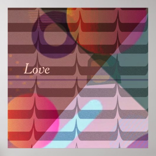 図形、微妙な色、繰り返しパターン ポスター (正面)