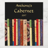 図書カラフル書抽象芸術ワインラベル ワインラベル (シングルラベル)