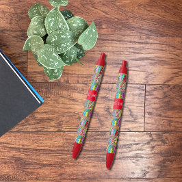 図書パーソナライズされた先生ペン 青ボールペン