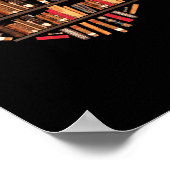 図書分館図書室ブックワーム本の恋人 ポスター (角)