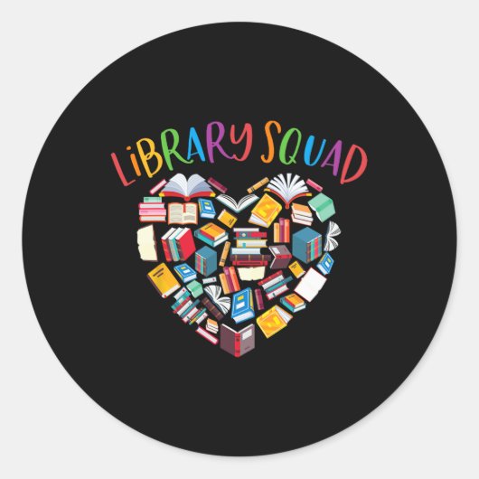 図書分館図書室ブックワーム本の恋人 ラウンドシール (正面)