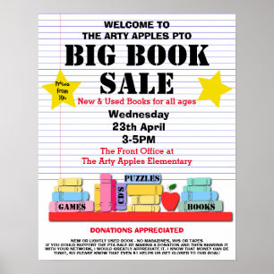 図書売りPTA学校募金ポスター ポスター