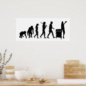 図書好き図書館インデックスカードギア ポスター (キッチン)