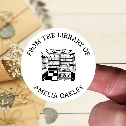 図書室からパーソナライズされた先生 ラウンドシール