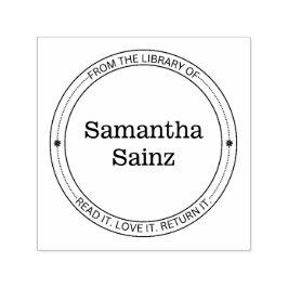 図書室から花を押エレガントす セルフインキングスタンプ