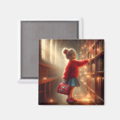 図書室で – 赤い磁石 マグネット (正面/裏面)