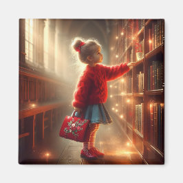 図書室で – 赤い磁石 マグネット