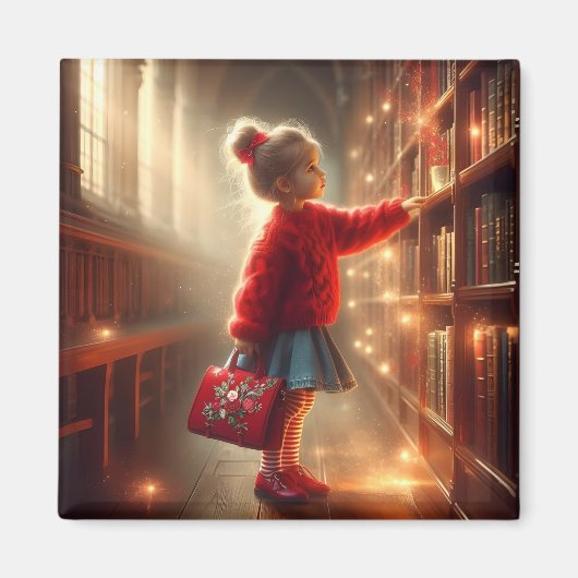 図書室で – 赤い磁石 マグネット (正面)