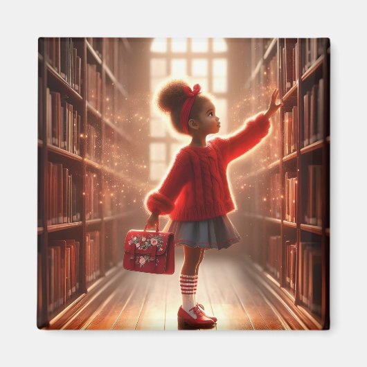 図書室で – 赤い磁石 マグネット (正面)