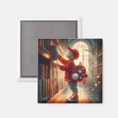 図書室で – 赤い磁石 マグネット (正面/裏面)