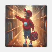 図書室で – 赤い磁石