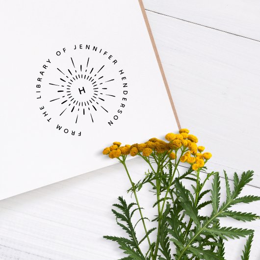 図書室のまわりにのモダン日ユニークの様子 ラバースタンプ