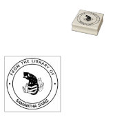 図書室のクリスタルを使った黒猫|過去記事 ラバースタンプ (押印)