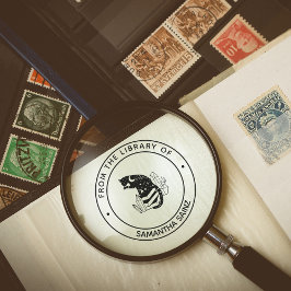 図書室のクリスタルを使った黒猫|過去記事 ラバースタンプ