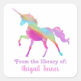 図書室のスタック蔵書票 スクエアシール