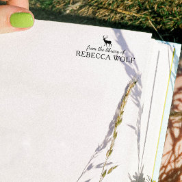 図書室のミニマルな鹿 ラバースタンプ