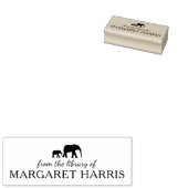 図書室のミニマル象 ラバースタンプ (押印)