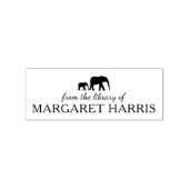 図書室のミニマル象 ラバースタンプ (インプリント)