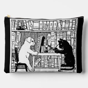 図書室の猫と犬 アクセサリーポーチ