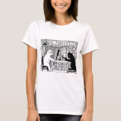 図書室の猫と犬 Tシャツ (正面)