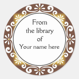 図書室の装飾蔵書票 ラウンドシール