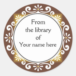 図書室の装飾蔵書票 ラウンドシール