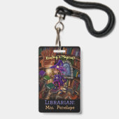 図書室の魔法読は「魔法だ」 バッジ (裏面（ネックストラップ付）)