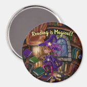 図書室の魔法読は「魔法だ」 マグネット (正面/裏面)