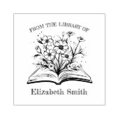 図書室エレガントの本カスタム ラバースタンプ (インプリント)