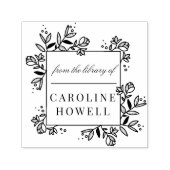 図書室エレガントモダンの花 セルフインキングスタンプ (デザイン)