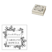 図書室エレガントモダンの花 ラバースタンプ (押印)