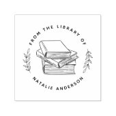 図書室エレガント素朴から セルフインキングスタンプ (デザイン)