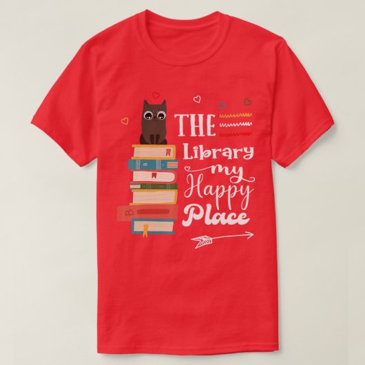図書室カッコいい美術女子男性へ読書館員 Tシャツ (デザイン正面)
