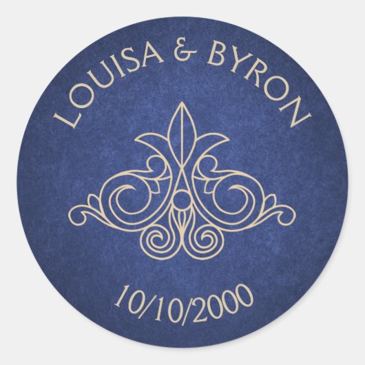 図書室ギークブルー文結婚書室 ラウンドシール (正面)