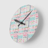 図書室サブウェイアート ラウンド壁時計 (傾斜)