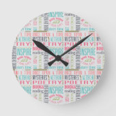 図書室サブウェイアート ラウンド壁時計 (正面)