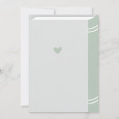 図書室セージ緑の赤男女兼用ちゃんシャワー 招待状 (裏面)