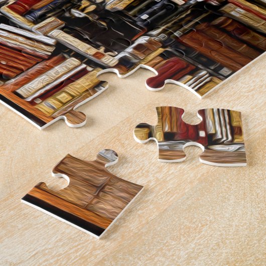 図書室ドア入り口の写真絵画's ジグソーパズル (側面)