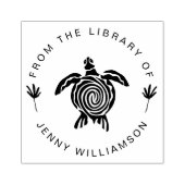 図書室モダンのウミガメ ラバースタンプ (インプリント)