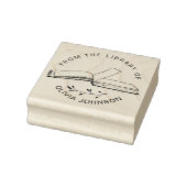 図書室モダンエレガントの本のカスタム ラバースタンプ (スタンプ)