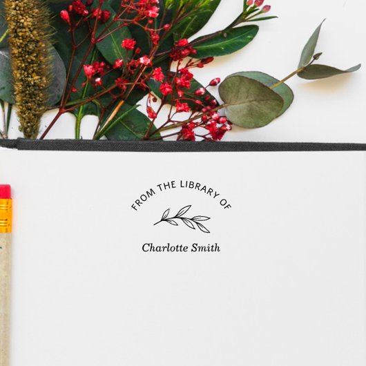 図書室書の手引き葉から手の本 セルフインキングスタンプ