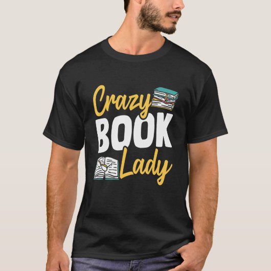 図書室熱狂する図書婦人図書室読図書室 Tシャツ (正面)